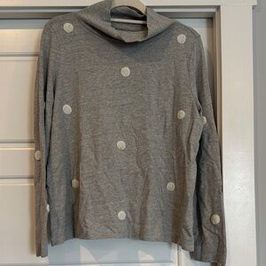 Loft Gray Polka Dot Women's longsleeve Top